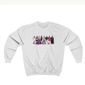 NWOT Taylor Swift Fan Made White Sweatshirt with Colorful Taylor Swift Graphic